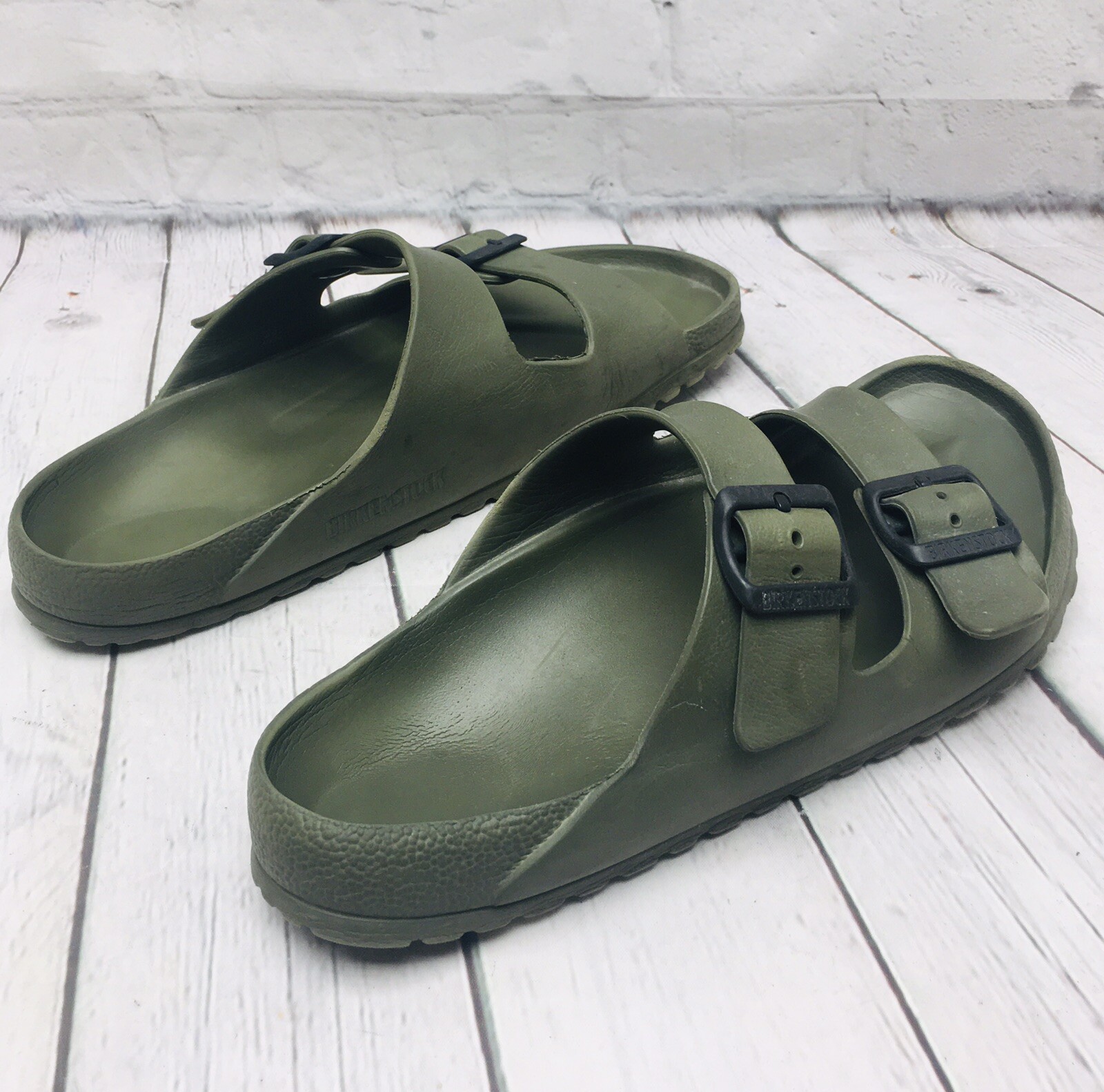 Birkenstock Arizona Eva Green Rubber Slide Sandals Sh… Gem