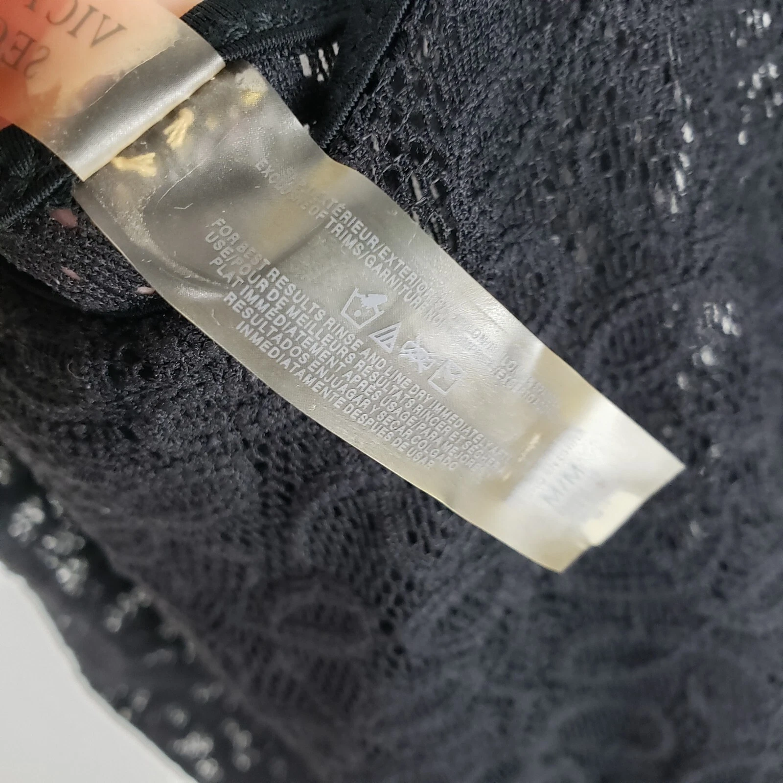 UNDERCOVER Mini abito nero Victoria's Secret pizzo slip tuffo cravatta schiena taglia M