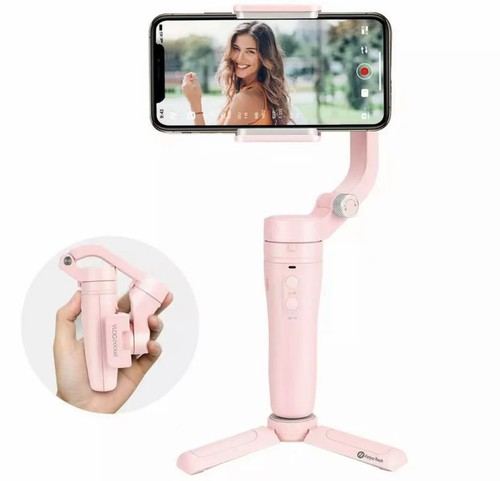 Brand New Vlog Pocket Foldable Handheld 3-Axis Gimbal Stabilizer (pink)