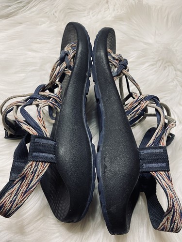 Chacos Z Cloud Womens Size 8 Shoes Walking Blue Orange Aztec Print Strap SEE - Picture 9 of 13
