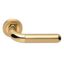 Coppia maniglia “Brescia” MANITAL in ottone bicolore oro lucido-oro satinato