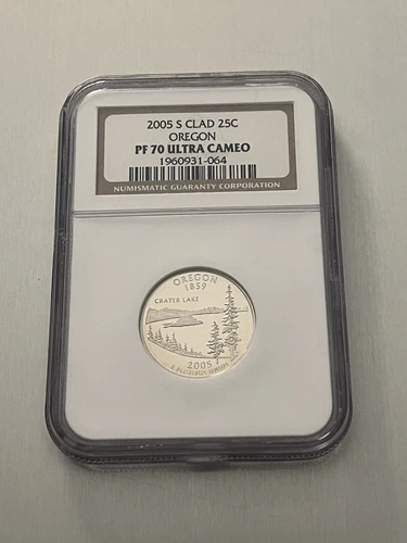 2005-S CLAD PROOF OREGON STATE QUARTER NGC PF70 ULTRA CAMEO 156093