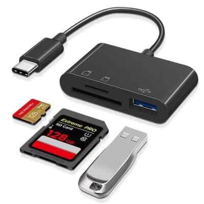 Adapter 3 in 1 Typ-C Micro Speicherkartenleser TF CF SD USB-C