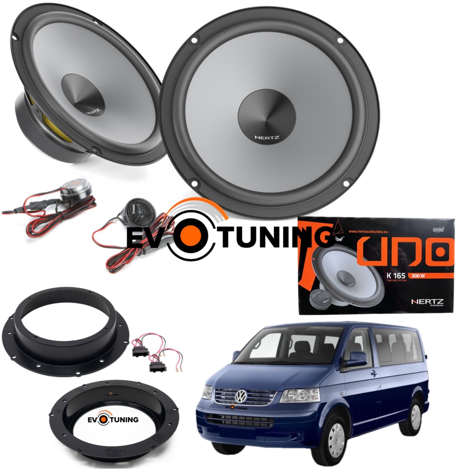 Kit Sostituzione Casse Anteriori VW T5 - Hertz K165 300W Evotuning