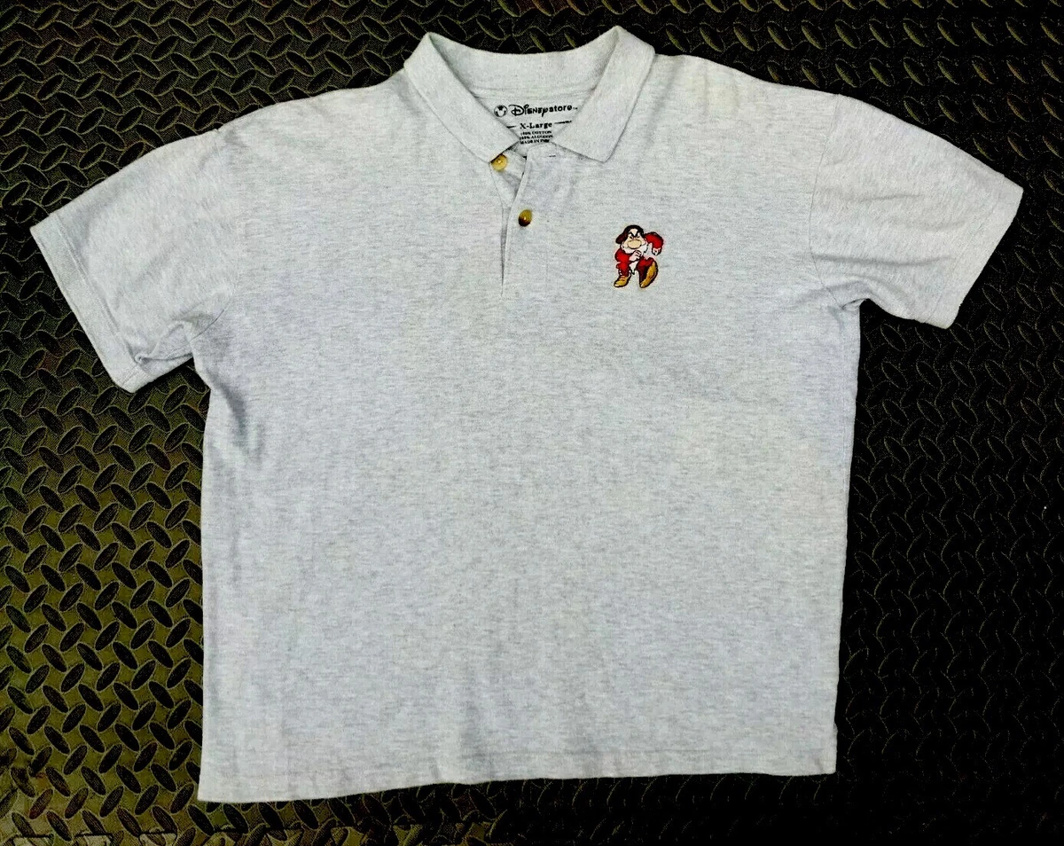 Disney Store Grumpy Polo Shirt Embroidered Men s Extra Large XL Gray Grey