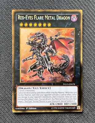 Yugioh Red-Eyes Flare Metal Dragon 1st Edition Gold Ultra Rare PGL3-EN078  NM