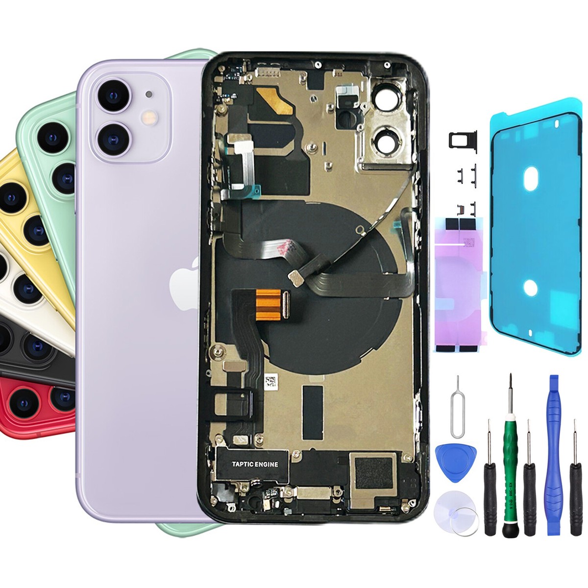 Chassis Arriere pour iPhone XR Rouge - Chassis Coque nu + COLLE - - Pièces et Outils