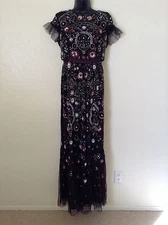 NWT Needle & Thread $750 'Enchanted' Lace Maxi Dress*Aubergine*6 US