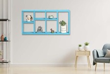 7-Compartment Floating Shelves Wall Mounted Display Storage Rack Bookshelf Unit