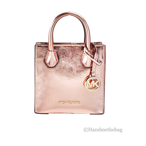 Bolso bandolera Michael Kors Mercer XS Primrose metálico norte sur comprador - Imagen 1 de 7