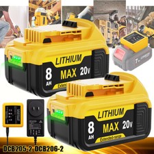 For DeWalt 20V 20 Volt Max 8.0AH Lithium Ion Battery / Charger DCB206-2 DCB205-2