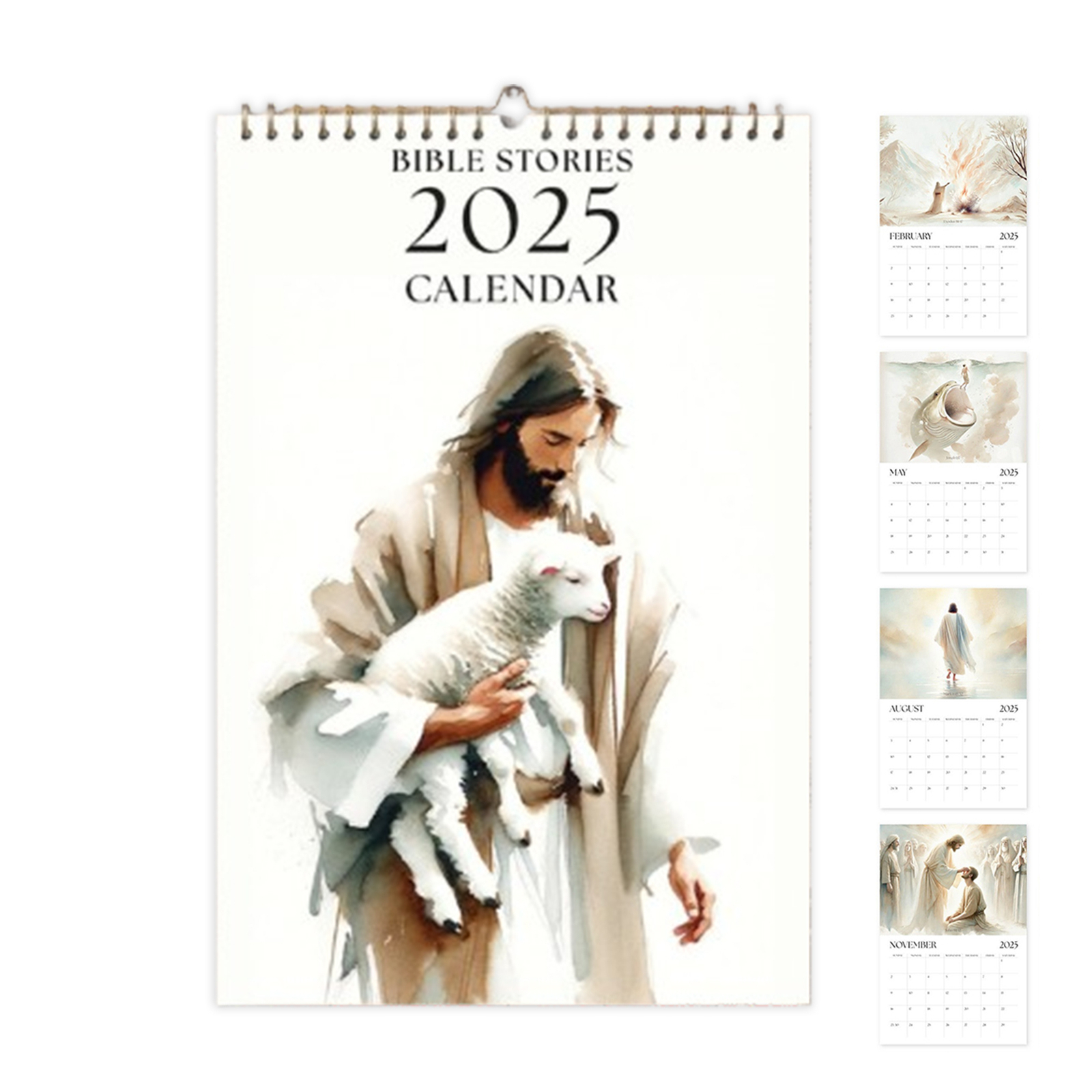 Monthly Bible Wall Calendar 12 Months Wire-Binding Wall Calendar