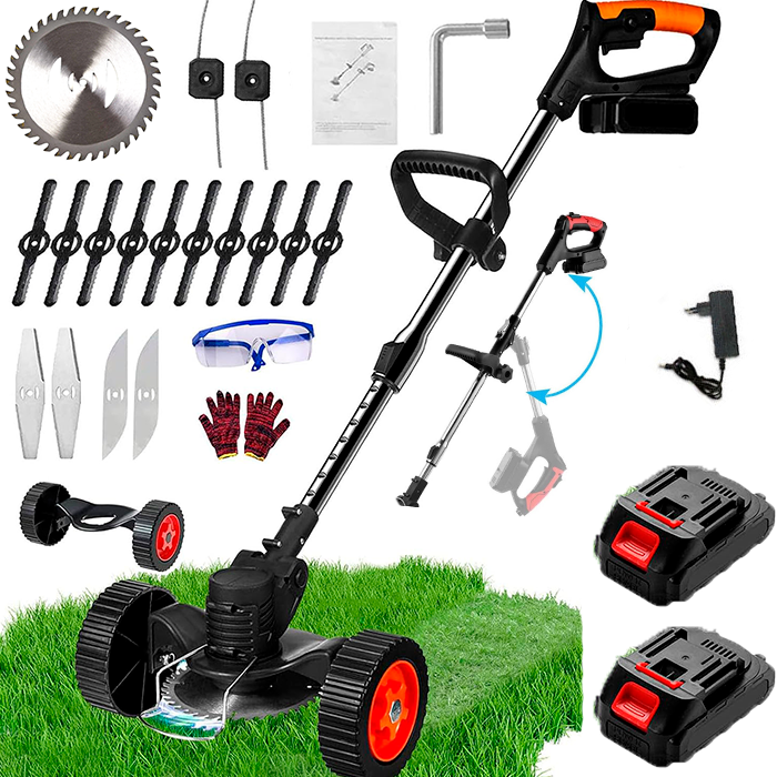 Tagliaerba Elettrico Decespugliatore A Batteria 21V - 2 Batterie 2000mAh Con Lama Metallo Per Giardino Decespugliatore Elettrico 650w - Foto 5