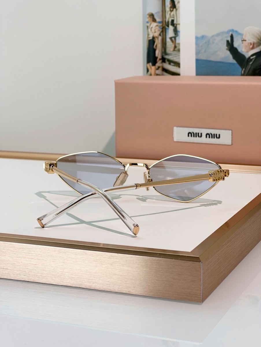 MIU MIU MU 56ZS ZVN5S0 Gold Dark Grey Lens Women Sunglasses