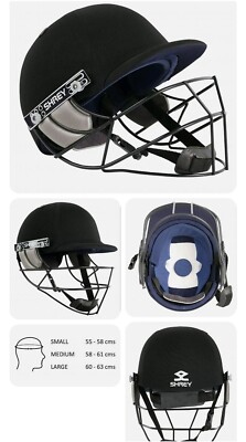 SHREY Star Helmet with Mild Steel Visor (Navy), Size; Medium (58-61 cms)