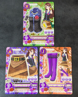 Aikatsu Sexy Coord Full Outfit Set Top+Bottom+Shoes Japanese Card