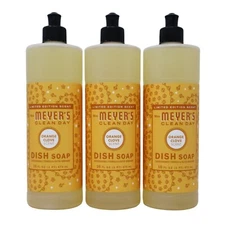 Mrs. Meyer's Clean Day Dish Soap, Orange Clove Scent, 16 Ounce Bottle, 3-Pack