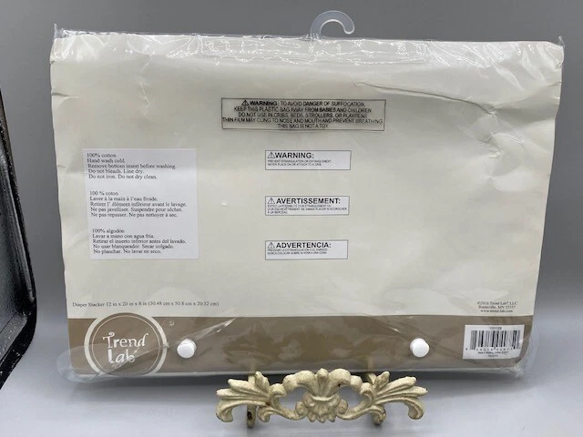 Trend Lab  Diaper Stacker NEW in Package Gray White Zig Zag Stripes Baby Bear - Image 4 of 4