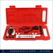 Double Flaring Brake Line Tool Kit Tubing Car Truck Tool W/ Mini Pipe Cutter Set