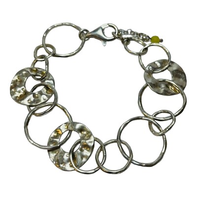 Silpada Sterling 925 Silber gehämmert Kreis Papier Kette Armband B1217 7,5'' -,46