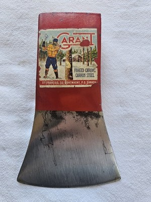 Vintage Garant Axe Original Handle label on! Montmagny Quebec 1 pound 15oz