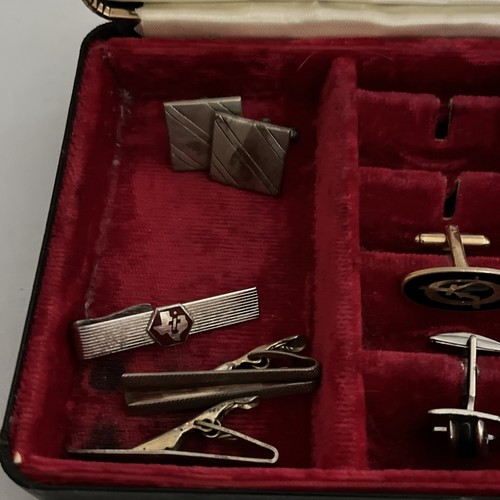 Vintage Manschettenknöpfe und Clips in Vintage Box. EUC. - Bild 4 von 16
