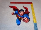 VINTAGE SUPERMAN MOVIE & TV SHOW DIE-CUT FLYING SUPER MAN 12" METAL GAS OIL SIGN