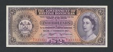 BRITISH HONDURAS $2 1961 QEII Krause 29b UNC.64 World Paper Money