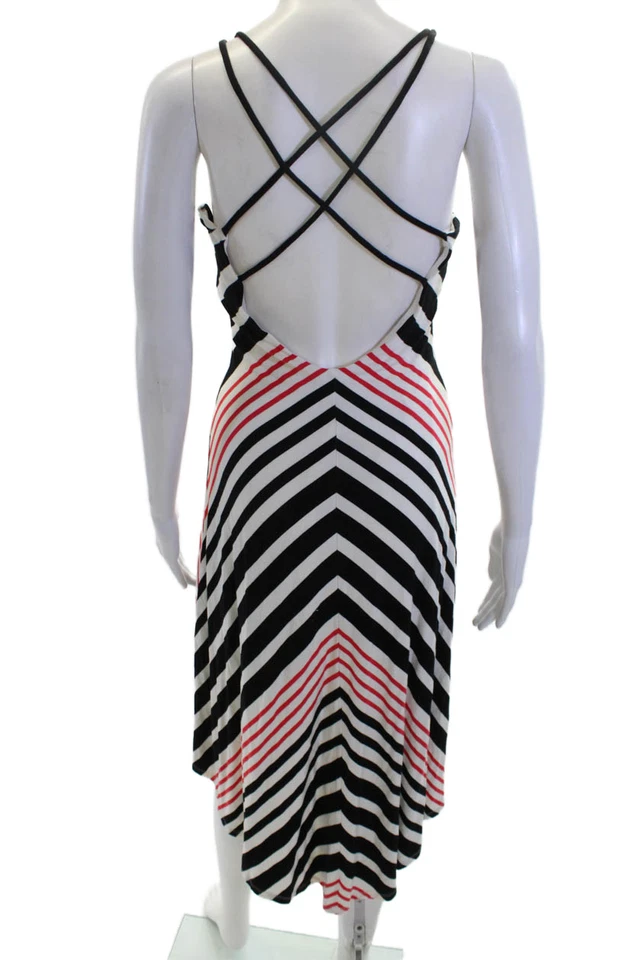 Maxi Vestido Bebe Mujer Halter Top Espalda Baja Rayas Multi Talla M Foto 3 de 4