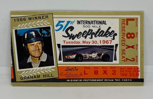 51st International 500 Mile Sweepstakes Ticket Stub May 30th 1967 Auto Racing