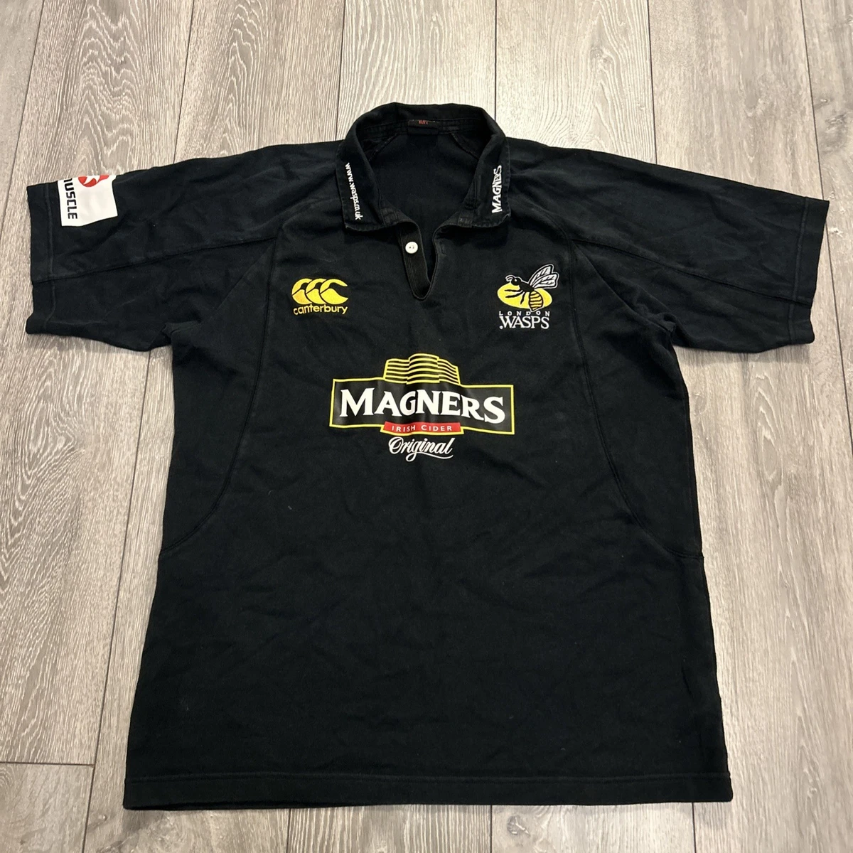 Maillot De Rugby Vintage London Wasps – Canterbury – Noir – Homme Taille M – Occasion