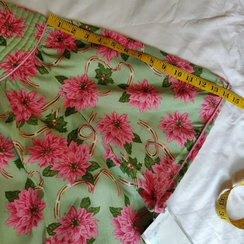 Vintage Crowntuft House Vestito Camicia da Notte Donna XXL Natale Floreale Snap Nuovo con etichette Verde - Foto 14 di 16