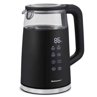1.7L Dual Wall Cool Touch Electric Tea Kettle, Borosilicate Glass, 304 Stainl...
