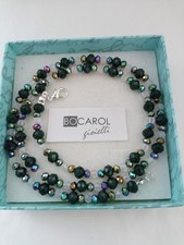 Collana Agata verde sfaccettata Quarzo ialino Cristallo austriaco cangiante...