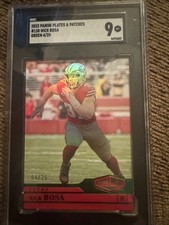 2023 Panini plates and patches Nick Bosa green 4/25 SGC 9 San Francisco 49ers