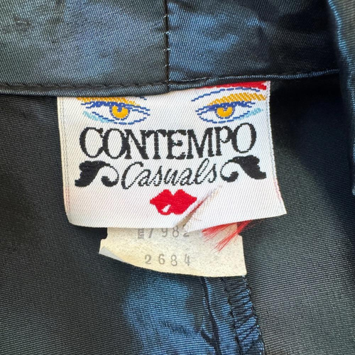 Vintage ‘80s Contempo Casuals Dark Teal Iridescent Oversized Lightweight Jacket - Picture 7 of 10