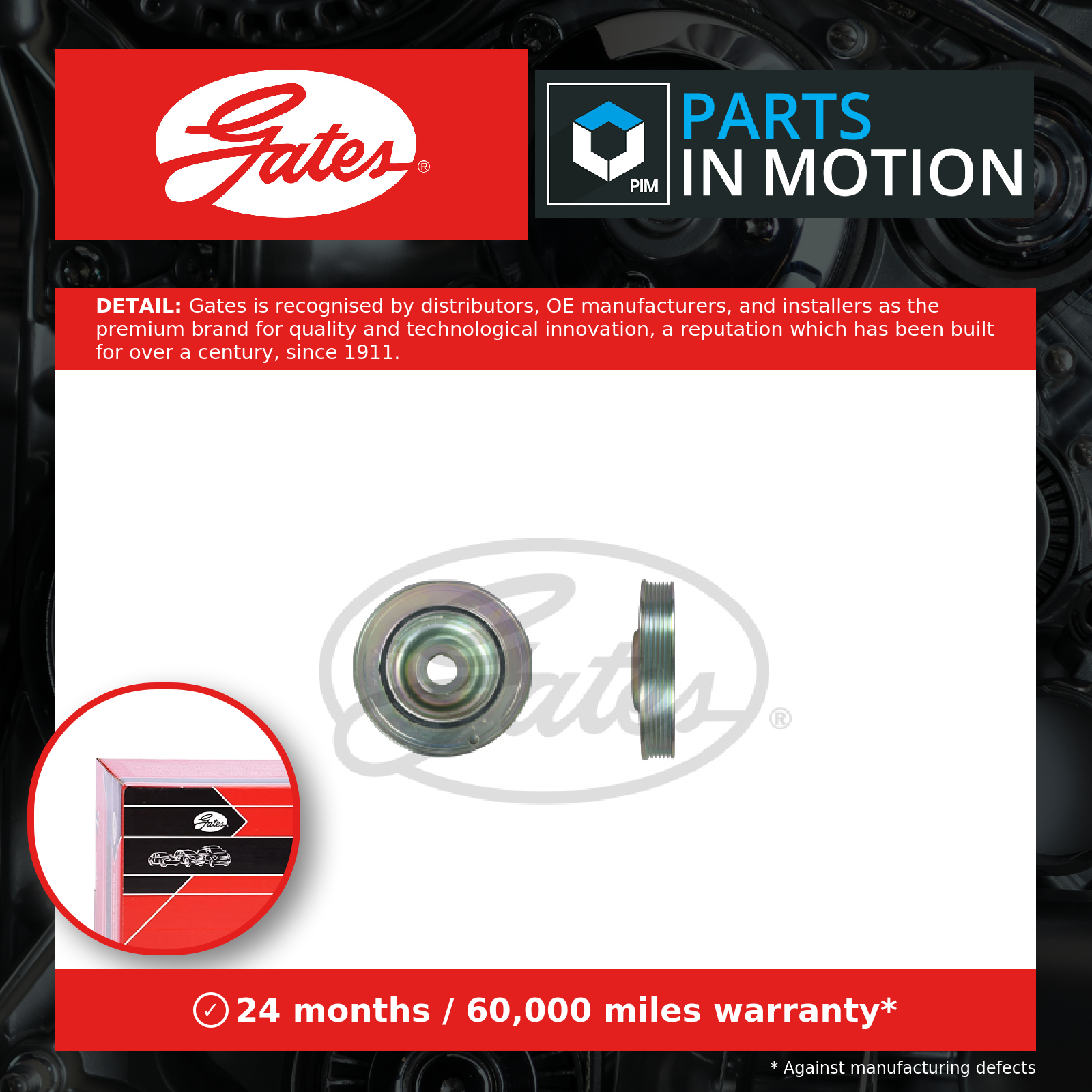 Crankshaft Pulley (TVD) fits DS DS4 CROSSBACK 150, 180 2.0D 15 to 18 Gates New - Image 22