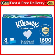 Kleenex Trusted Care Facial Tissues, 8 Flat Boxes, 200 Tissues per Box, 2-Ply, P