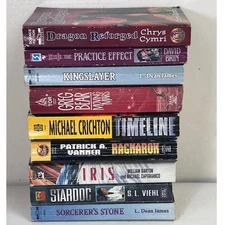 Sci-Fi Fantasy Book Lot 10 PB Michael Crichton Timeline Dragon Reforged Lot 2