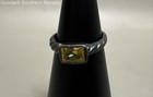 Sterling Silver Twisted Band Ring with Yellow Stone - Size 7 — photo 1