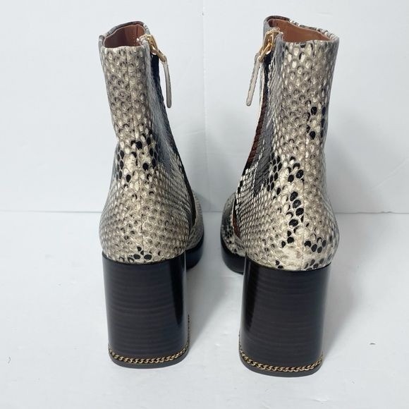 Tory Burch Ruby Python-Embossed Ankle Boots Size … - image 8