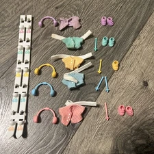 ‘91 Snowy Fun Outfits For Tyco Quints Skis Ear Muffs Boots Jackets Poles Winter