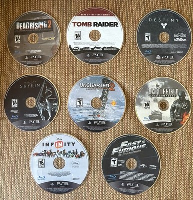 Classic PS3 Disc Bundle (Uncharted 2, Skyrim, Deadrising 2, Tomb Raider, Etc.) 