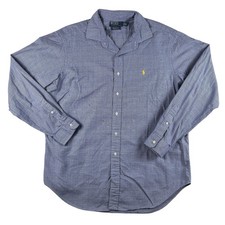 Polo Ralph Lauren Shirt Mens XL Blue Check Long Sleeve Button Down Classic Fit