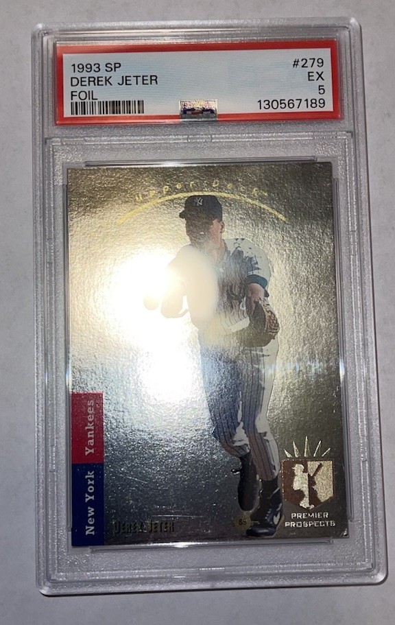 DEREK JETER ROOKIE 1993 UD SP PREMIER PROSPECTS FOIL #279 ( RC ) PSA GRADED EX 5 view 3