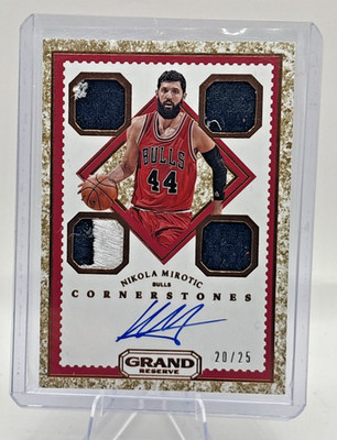 2017 Grand Reserve Nikola Mirotic Cornerstones Quad Patch Granite Auto #20/25