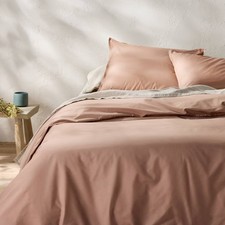 King Cotton Percale Duvet Set Light Adobe Clay - Casaluna