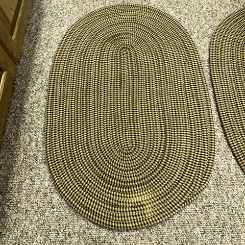 Set Of 2 Longaberger 22.5 X 34 Braided Khaki Check Rugs See Photos Sold As Is - Bild 5 von 7