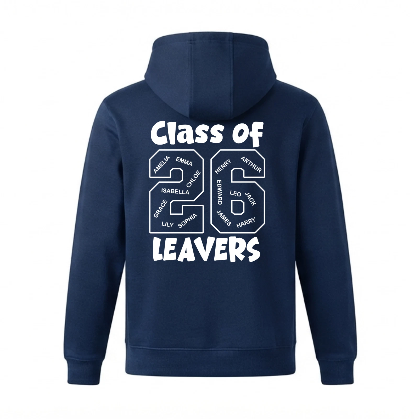 Custom School Leavers Hoodie, Graduation Top For Students, Hoodie with Names