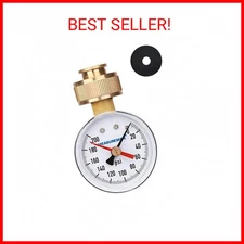 MEASUREMAN 2" Water Pressure Test Gauge, 3/4" Female Hose Thread, 0-200 psi/kpa